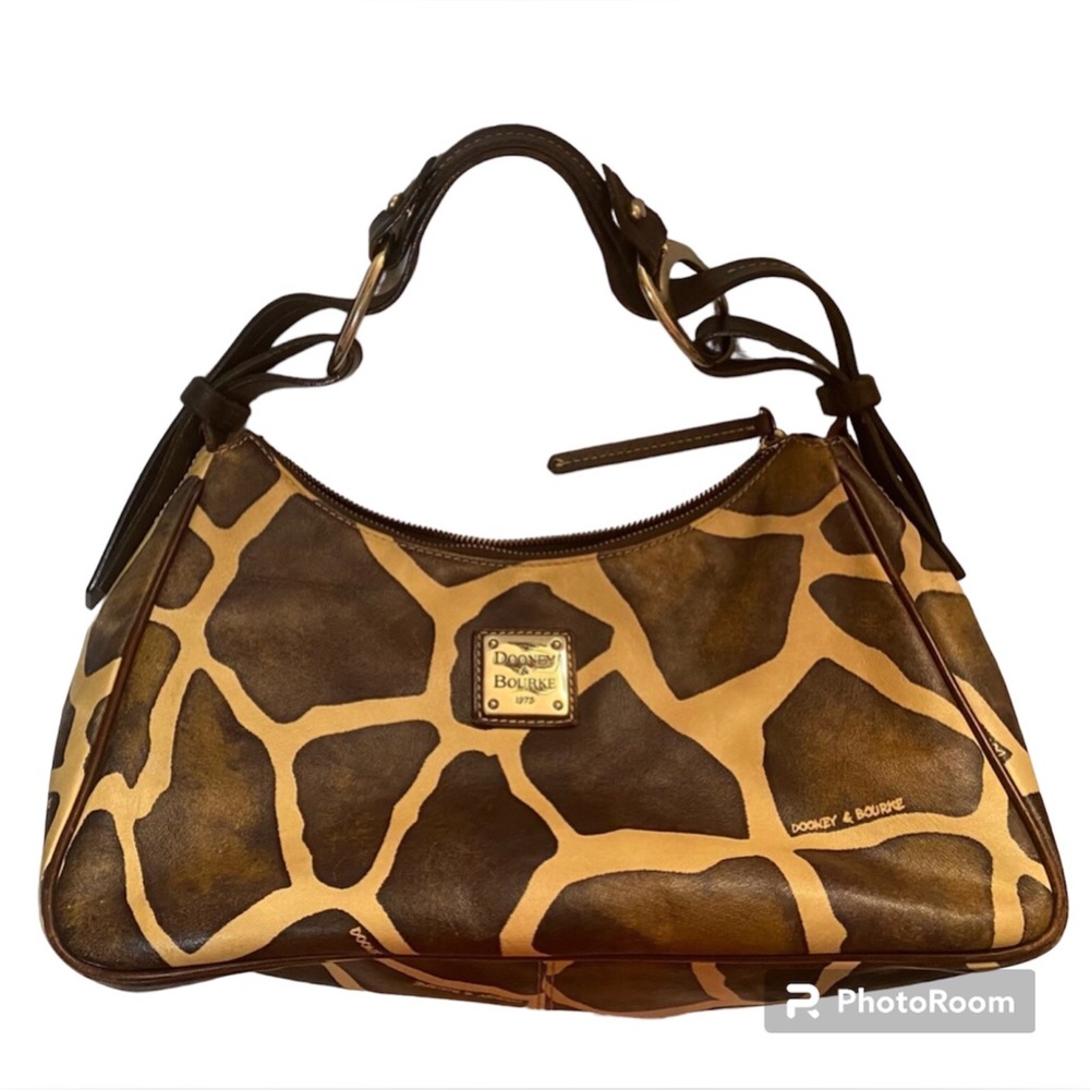 DOONEY & BOURKE Leather Giraffe Print Shoulder Handbag Purse J6717325